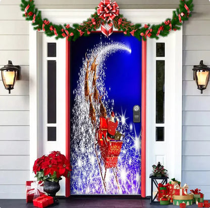 Tela de Fondo de Bosque Navideño para Decoración de Puerta en Fiesta de Navidad
