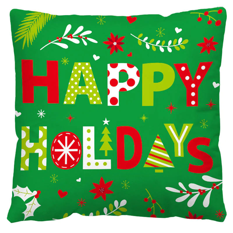 Funda de Almohada de Cuadros Navideños